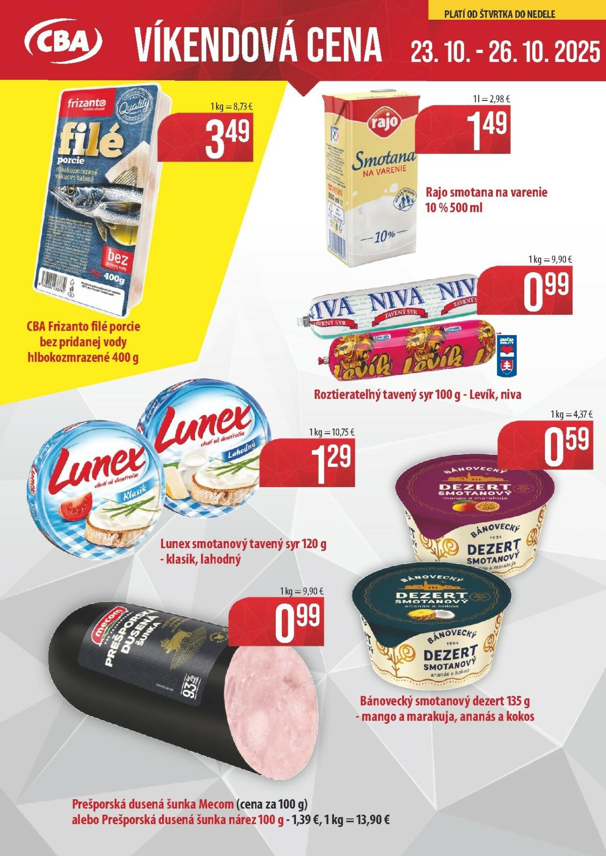 Leták CBA - Víkendová cena platný od 23.10. do 26.10.