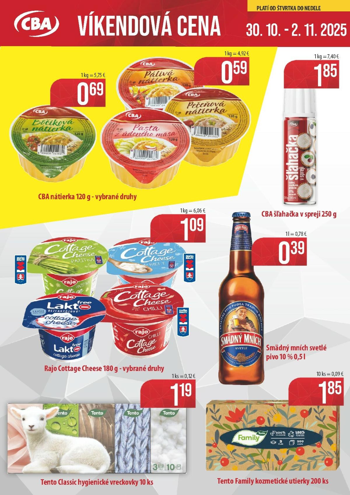 Leták CBA - Víkendová cena platný od 30.10. do 02.11.