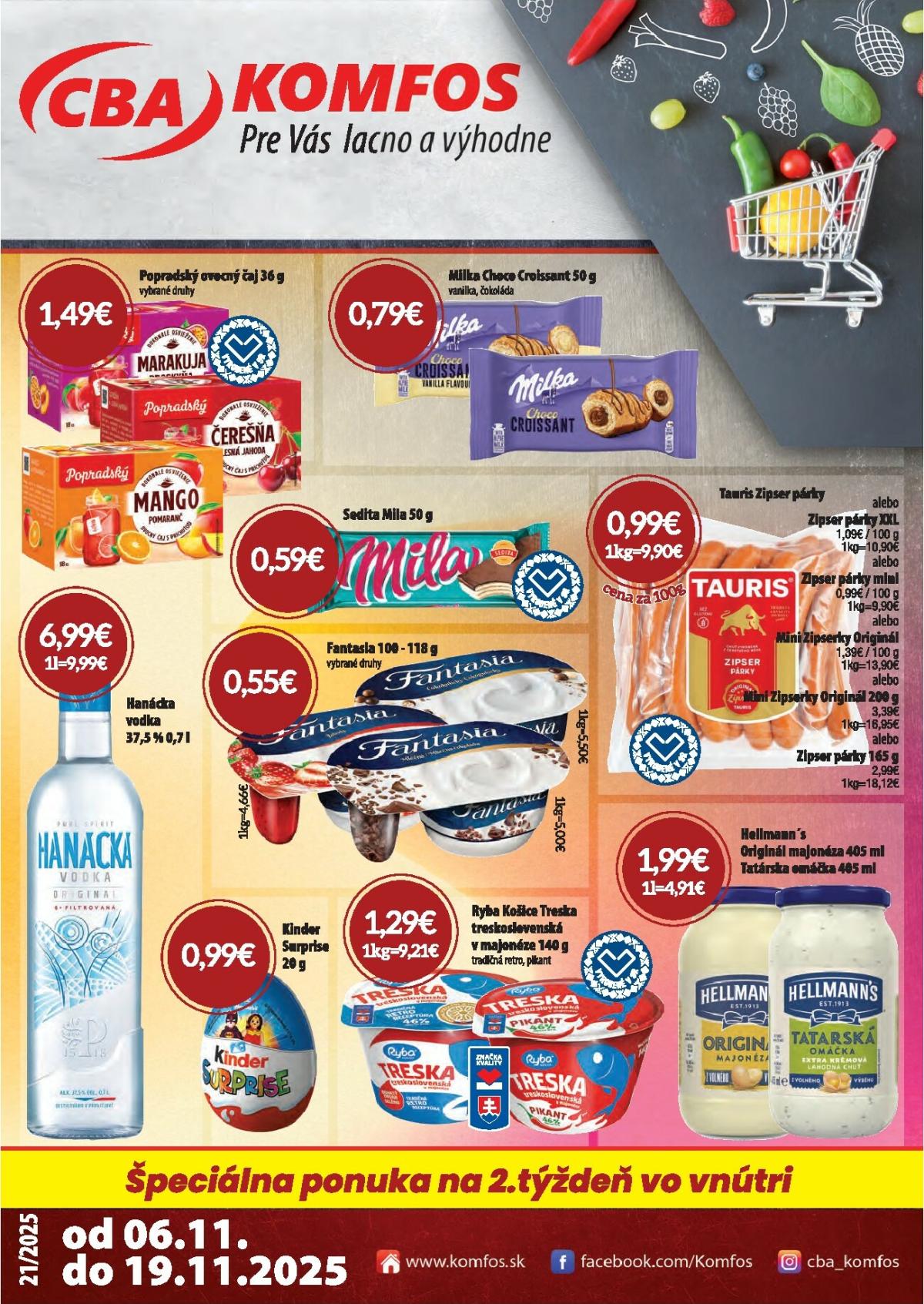 Leták CBA - Komfos platný od 06.11. do 19.11.
