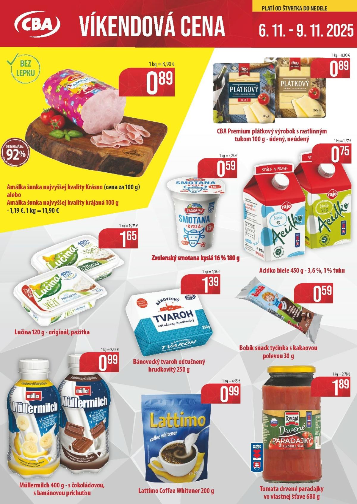 Leták CBA - Víkendová cena platný od 06.11. do 09.11.