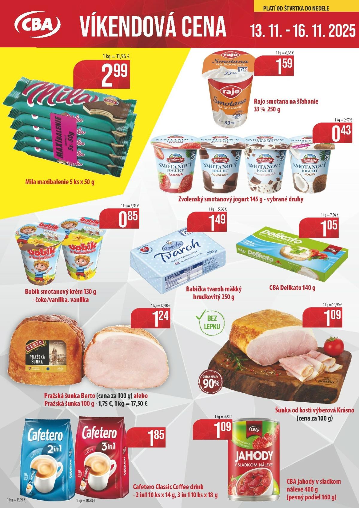 Leták CBA - Víkendová cena platný od 13.11. do 16.11.