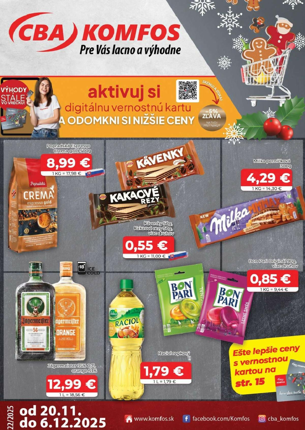 Leták CBA - Komfos platný od 20.11. do 06.12.