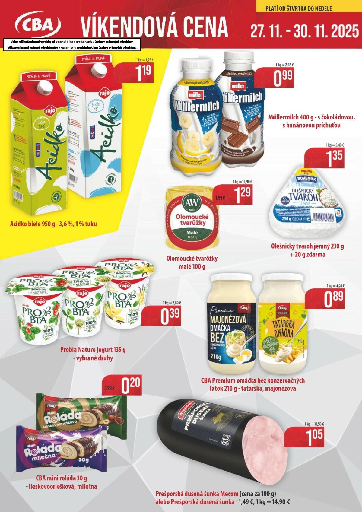 Leták CBA - Víkendové ceny platný od 27.11. do 30.11.