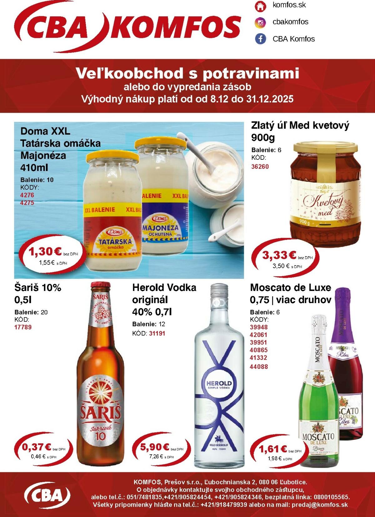 Leták CBA - Veľkoobchodná ponuka platný od 08.12. do 31.12.