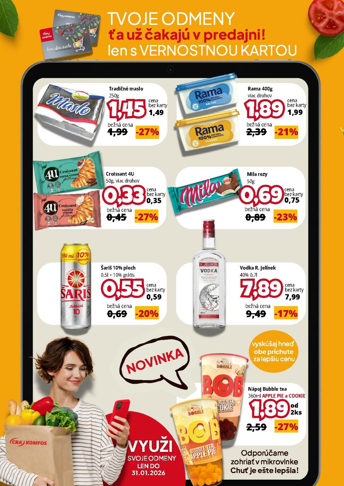 Leták CBA - Januárové odmeny pre verných platný od 15.01. do 31.01.