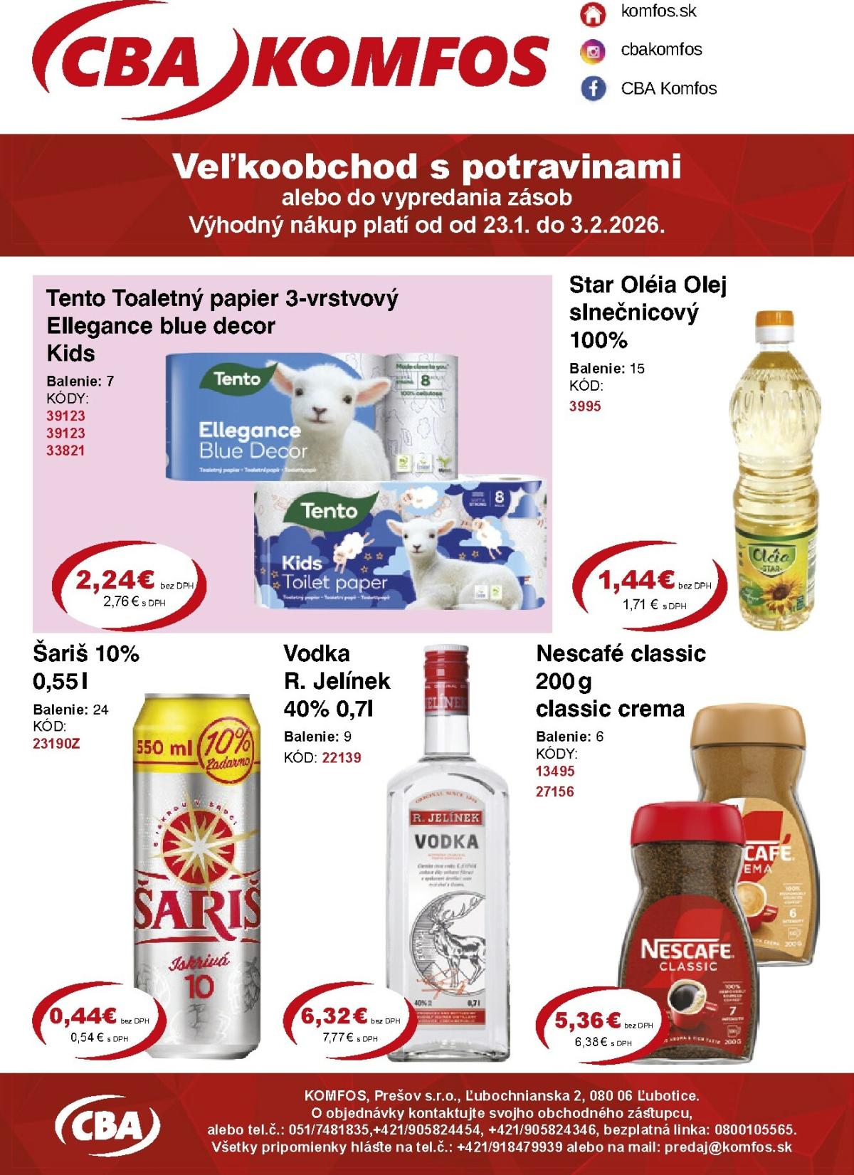Leták CBA - Veľkoobchod platný od 23.01. do 03.02.