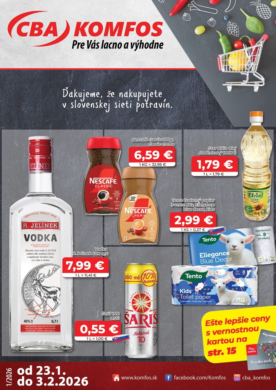 Leták CBA - Komfos platný od 23.01. do 03.02.