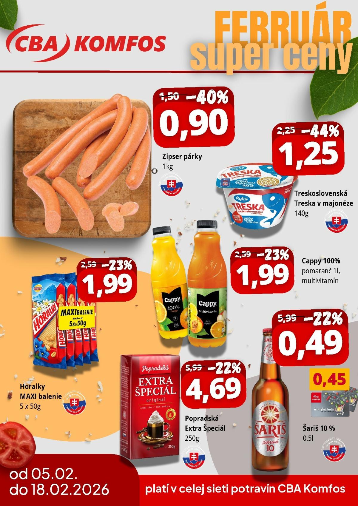 Leták CBA - Super ceny február platný od 05.02.2026 do 18.02.2026