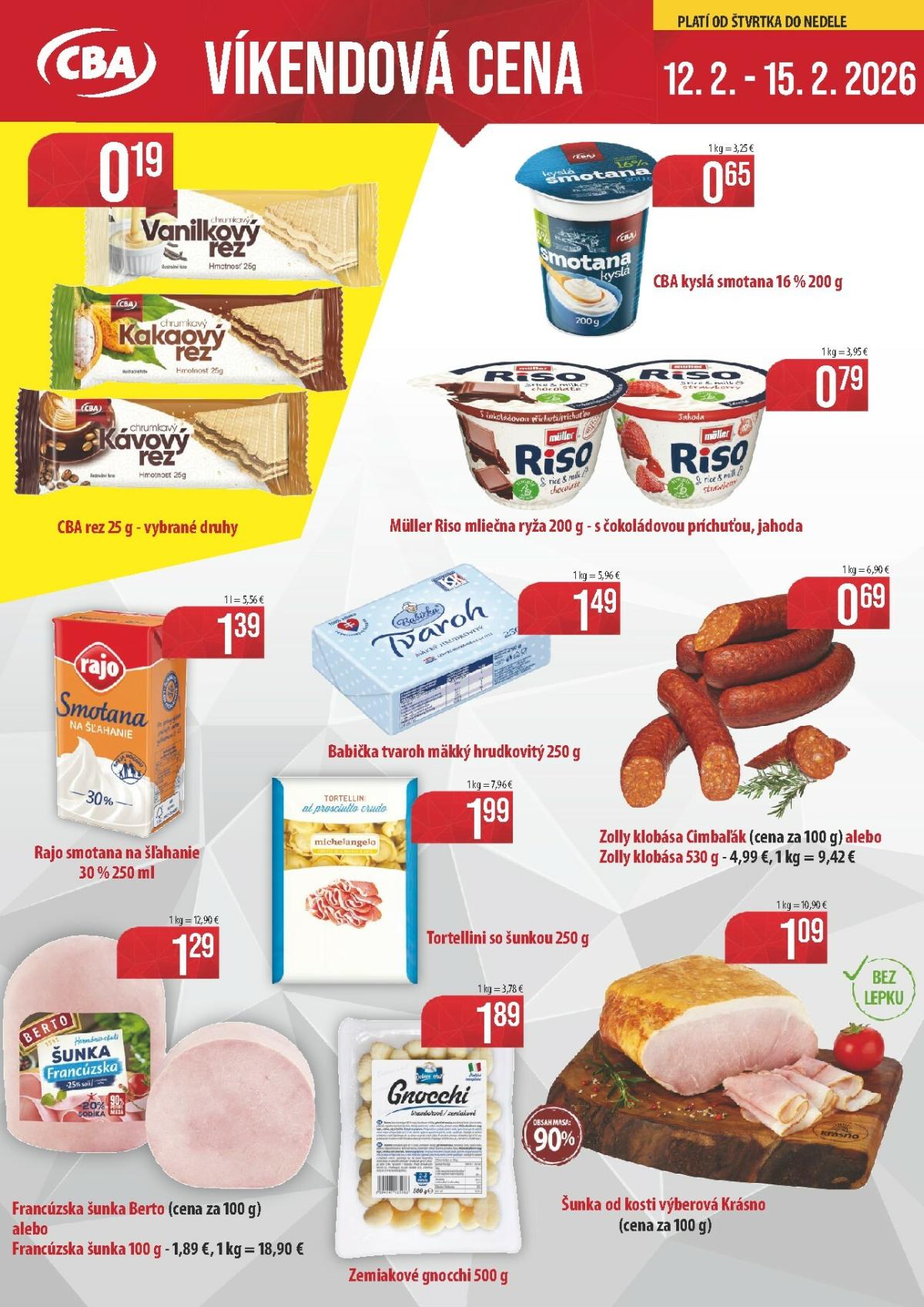 Leták CBA - Víkendová cena platný od 12.02.2026 do 15.02.2026