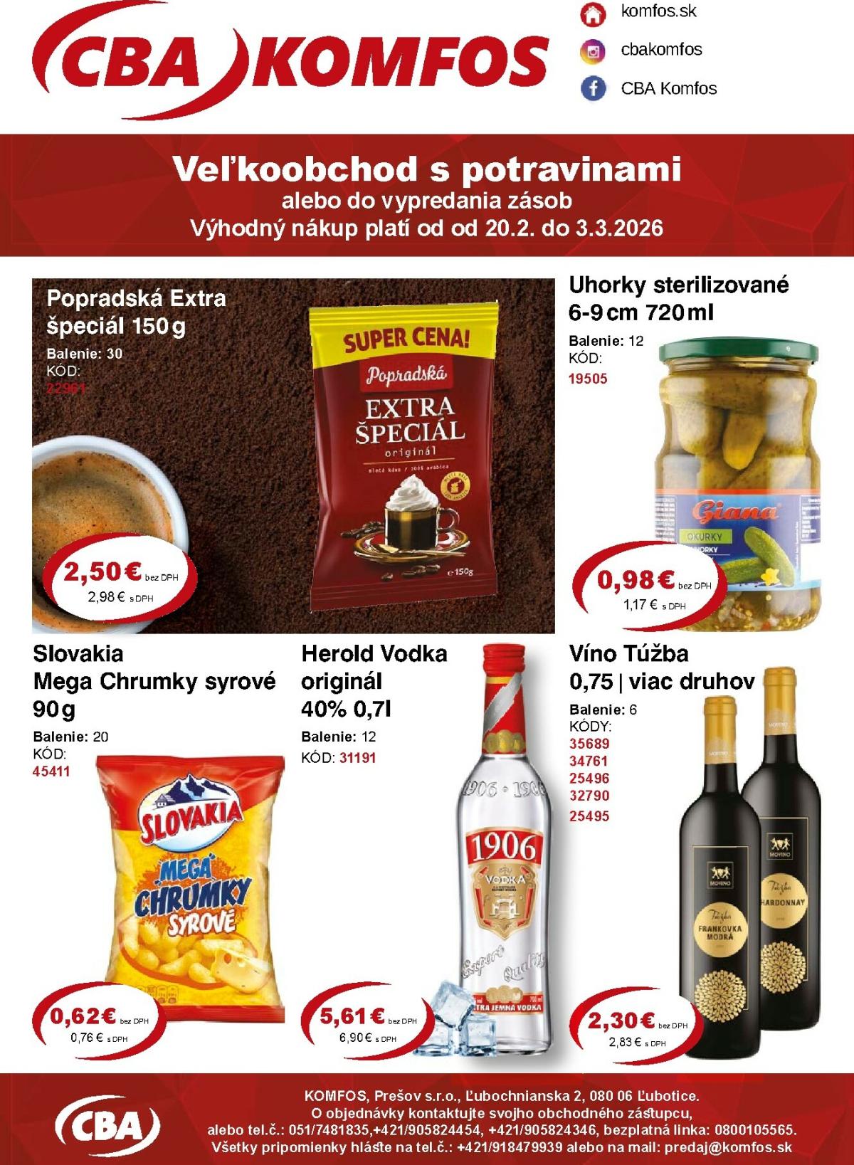 Leták CBA - Veľkoobchod platný od 20.02.2026 do 03.03.2026