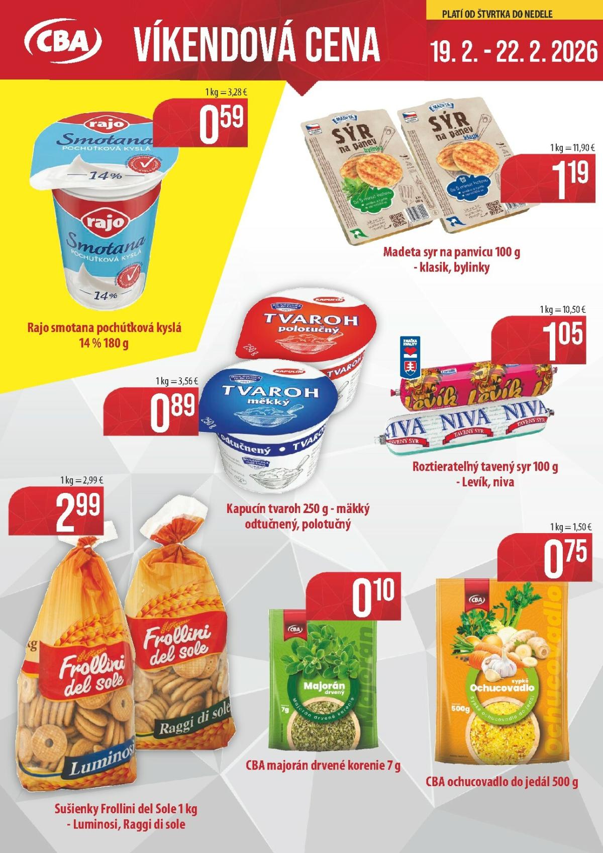Leták CBA - Víkendová cena platný od 19.02.2026 do 22.02.2026