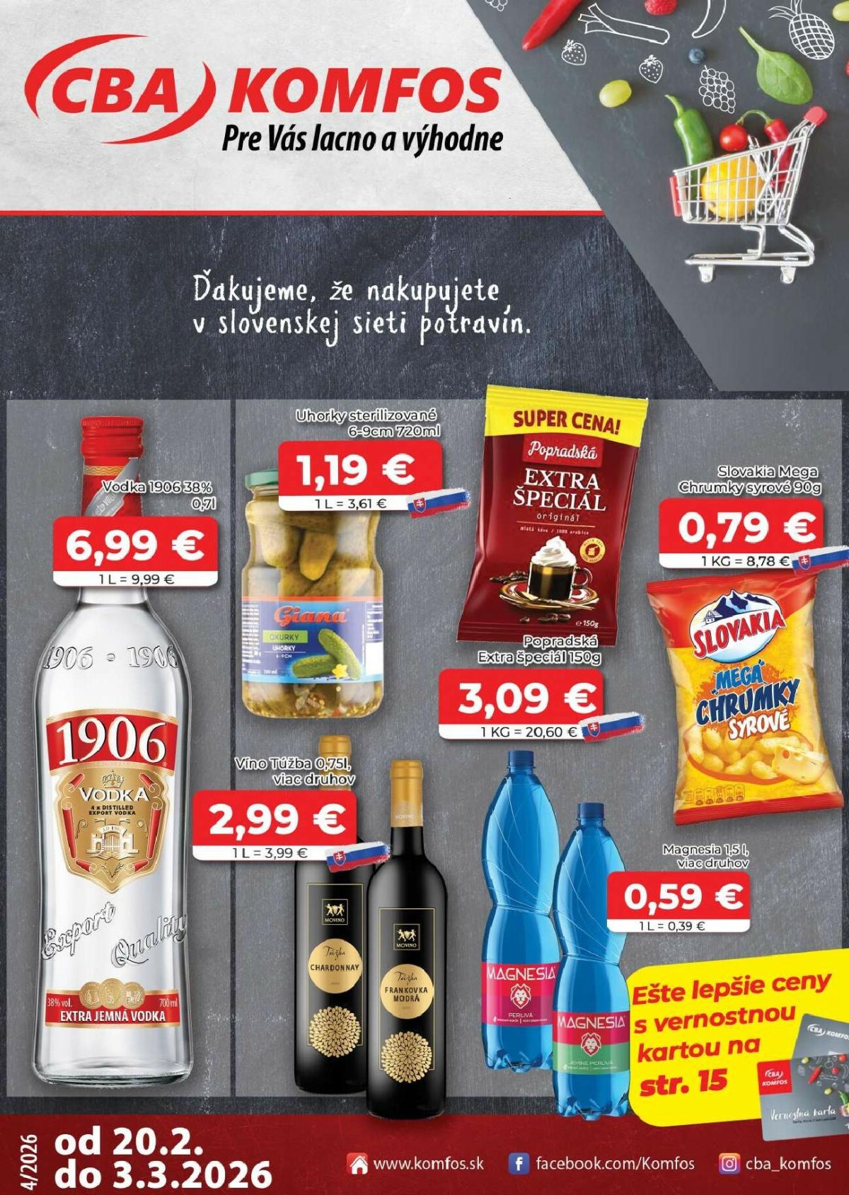 Leták CBA - Komfos platný od 20.02.2026 do 03.03.2026