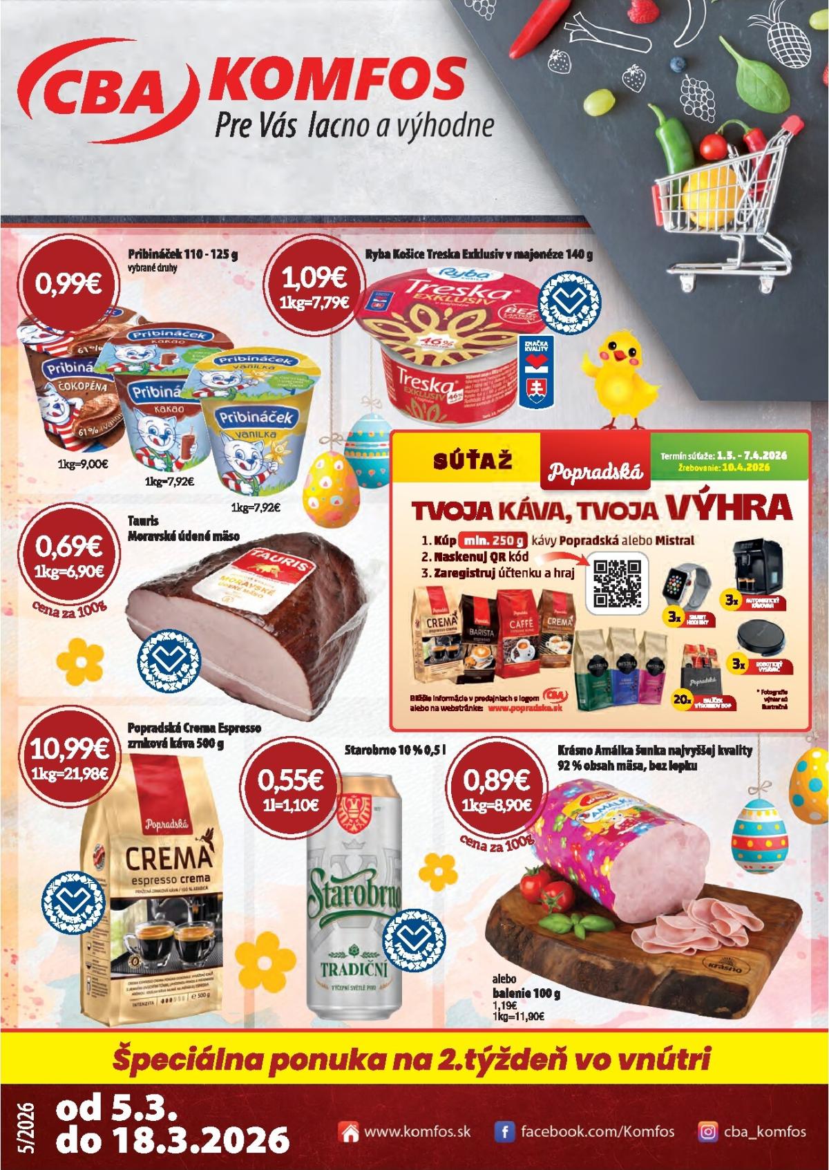 Leták CBA - Komfos platný od 05.03.2026 do 18.03.2026