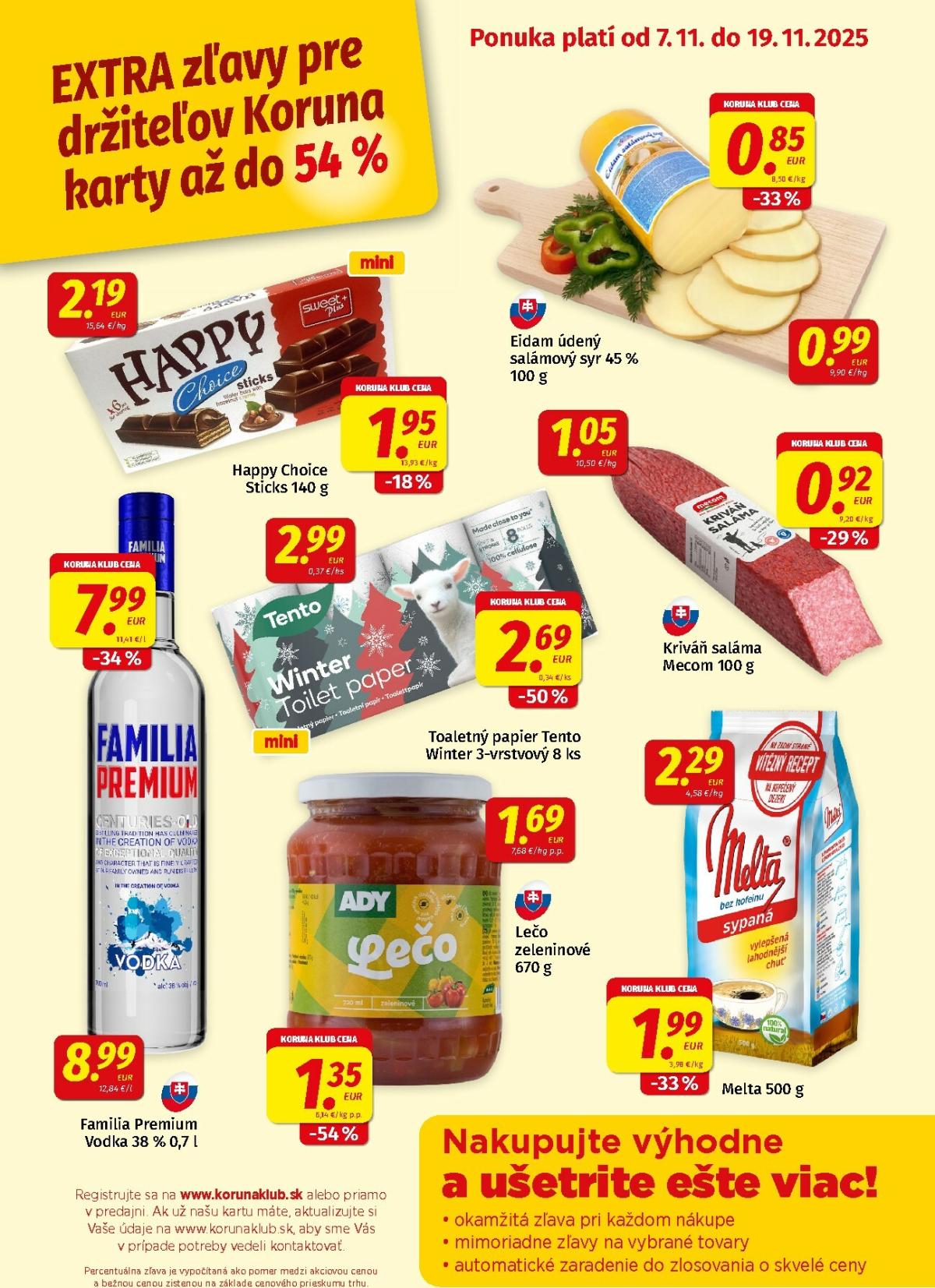 Leták Koruna - Klub Plagát platný od 07.11. do 19.11.