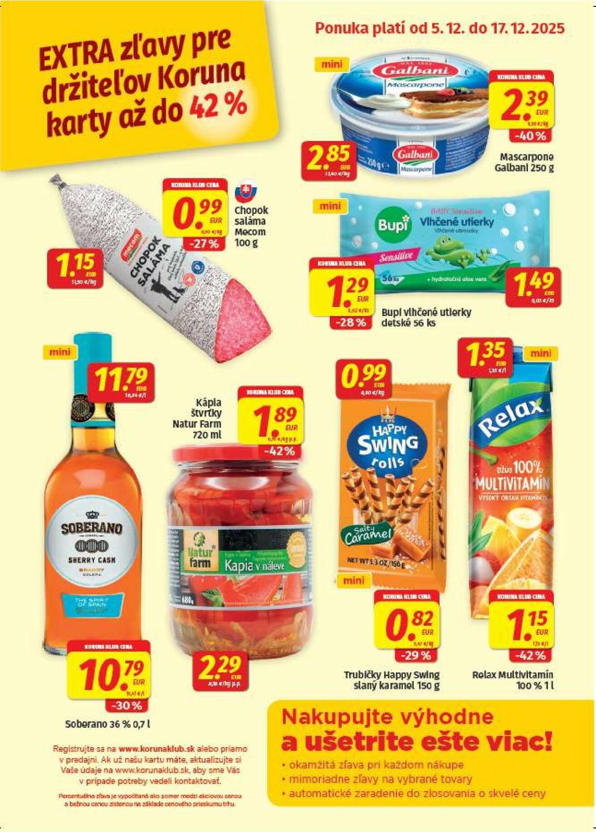 Leták Koruna - Klub Plagát platný od 05.12. do 17.12.