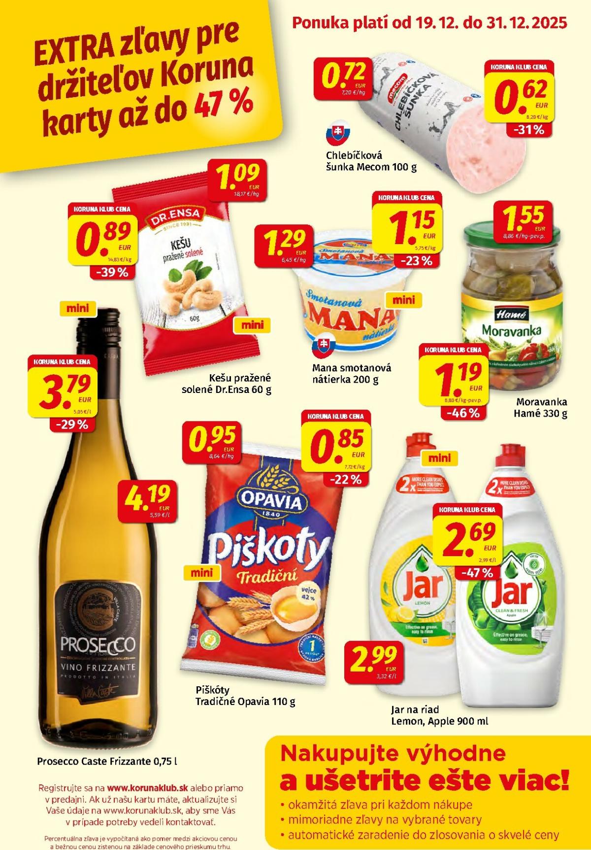 Leták Koruna - Klub Plagát platný od 19.12. do 31.12.