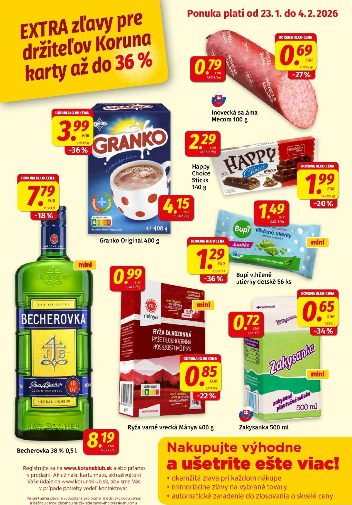 Leták Koruna - Klub platný od 23.01. do 04.02.