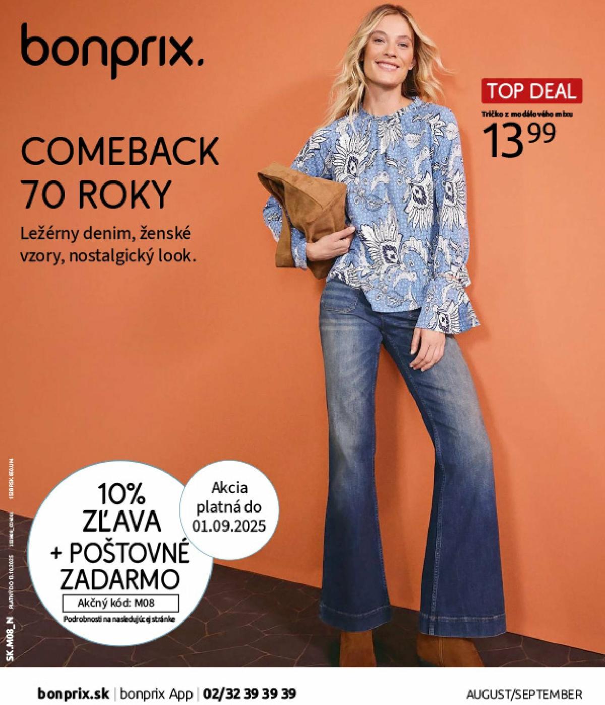 Leták Bonprix - Comeback 70 roky platný od 02.09. do 13.10.