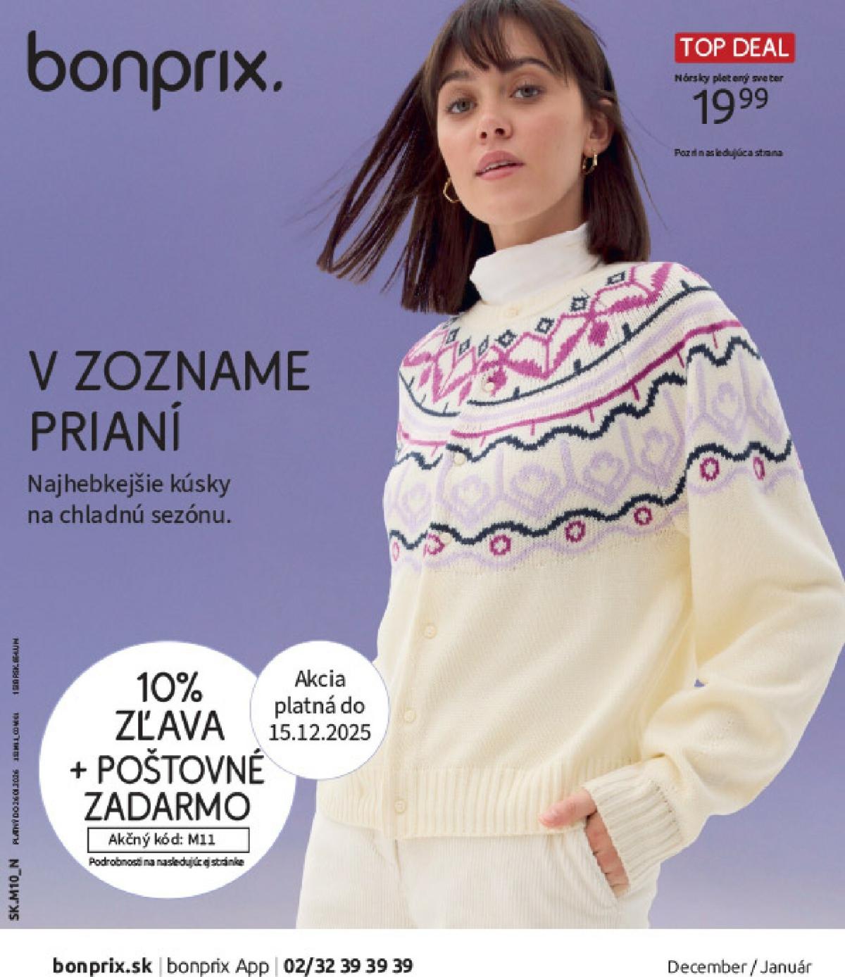 Leták Bonprix - V zozname prianí platný od 16.12. do 26.01.