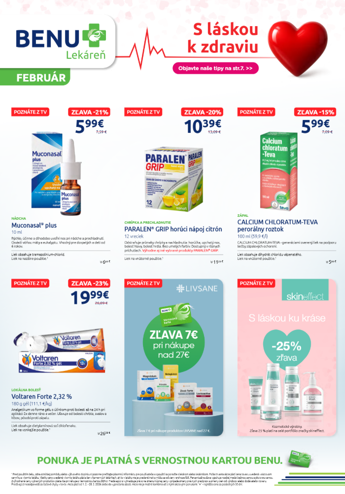 Leták BENU Lekáreň platný od 01.02.2026 do 28.02.2026