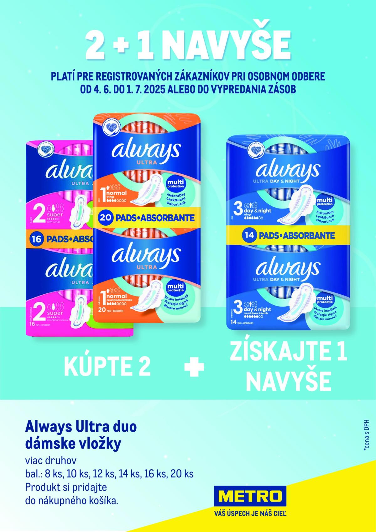 Leták Metro - Always Ultra duo - 2+1 platný od 04.06. do 01.07.