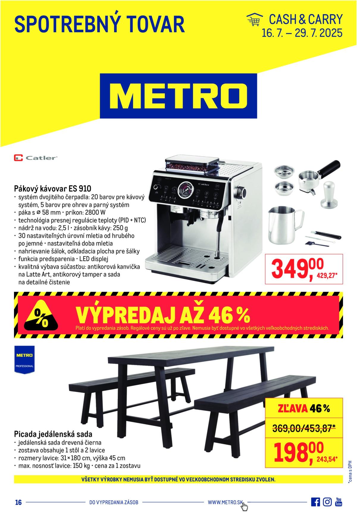 Leták Metro - Spotrebný tovar platný od 16.07. do 29.07.