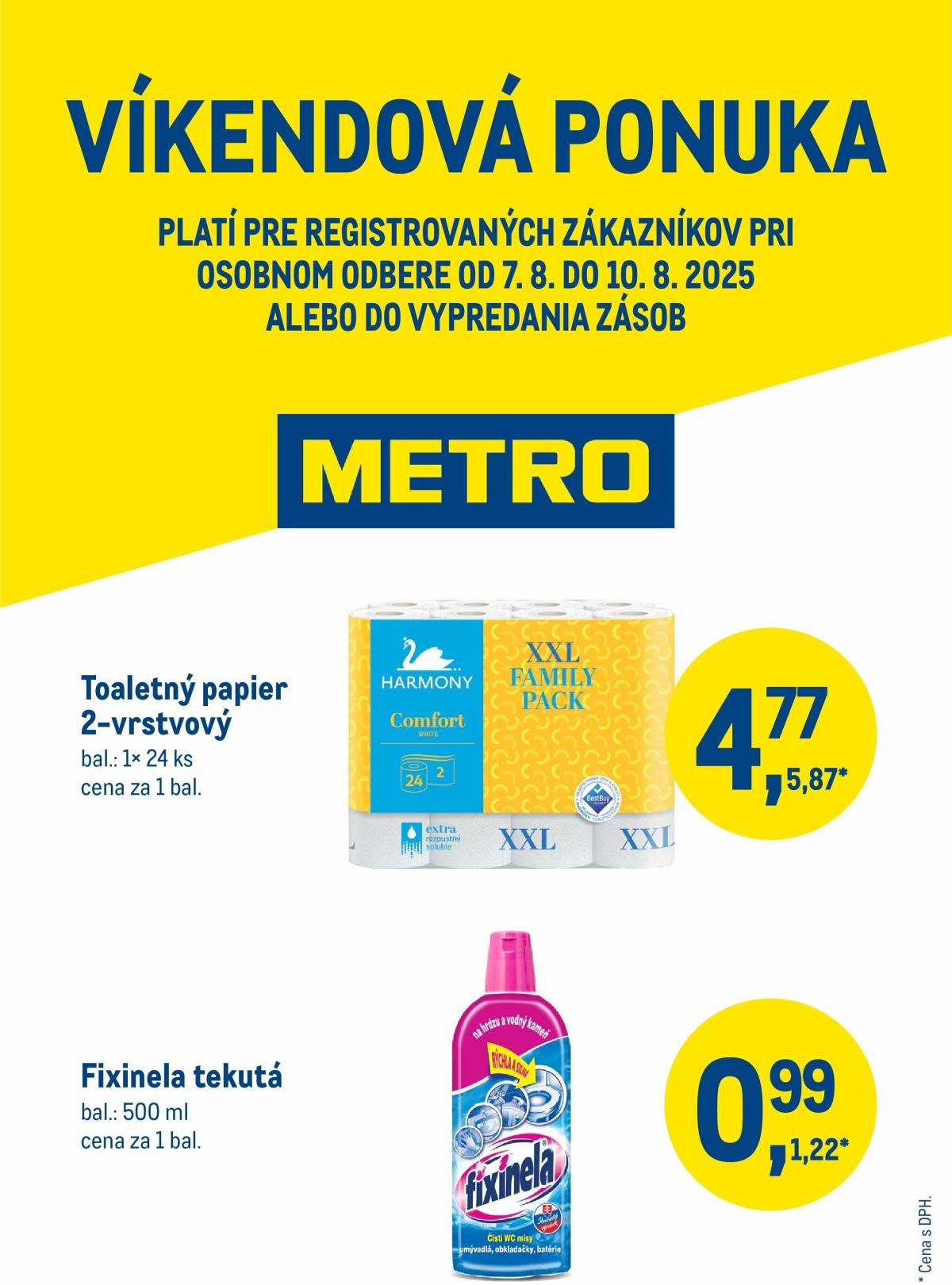 Leták Metro - Víkendová ponuka - drogéria platný od 07.08. do 10.08.