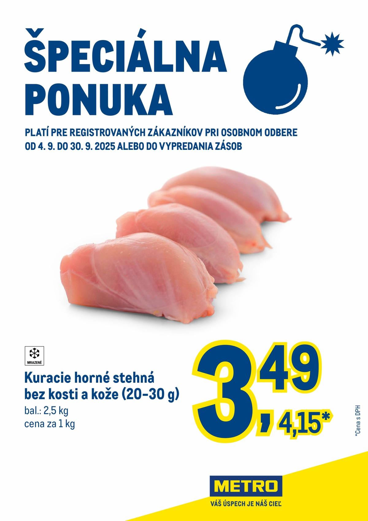 Leták Metro - Špeciálna ponuka - Kuracie horné stehná platný od 04.09. do 30.09.