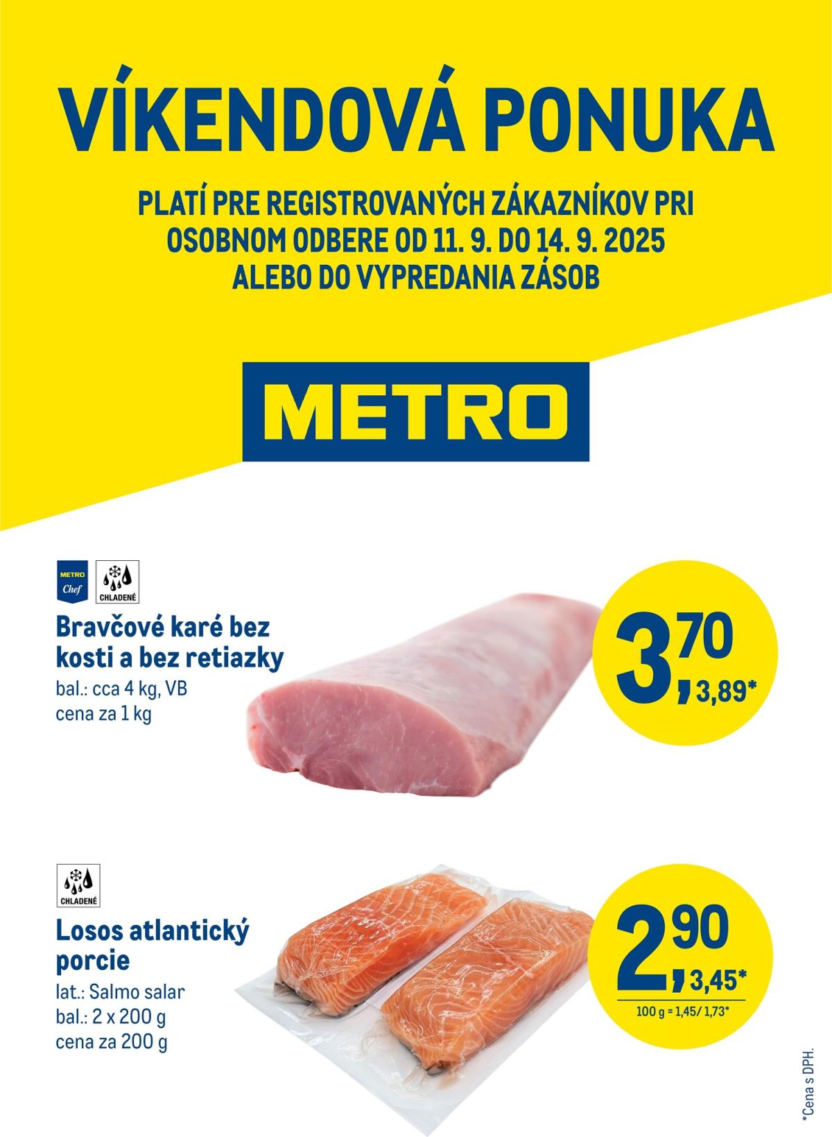 Leták Metro - Víkendová ponuka platný od 11.09. do 14.09.