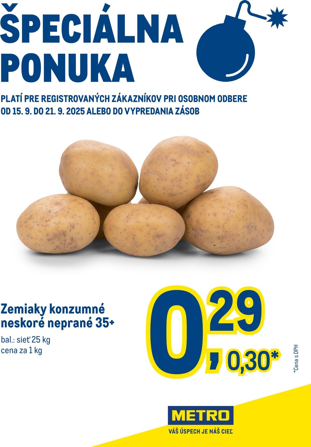 Leták Metro - Špeciálna ponuka - Zemiaky platný od 15.09. do 21.09.