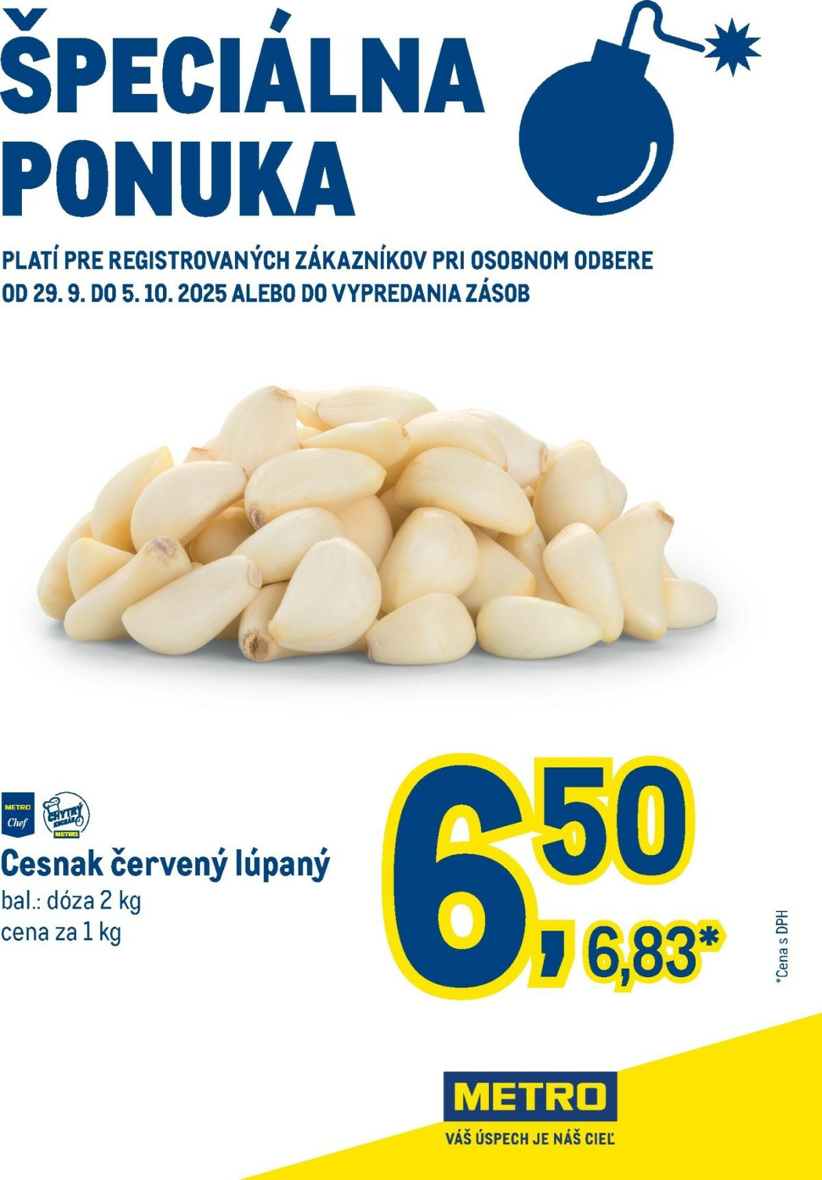 Leták Metro - Špeciálna ponuka - Cesnak platný od 29.09. do 05.10.