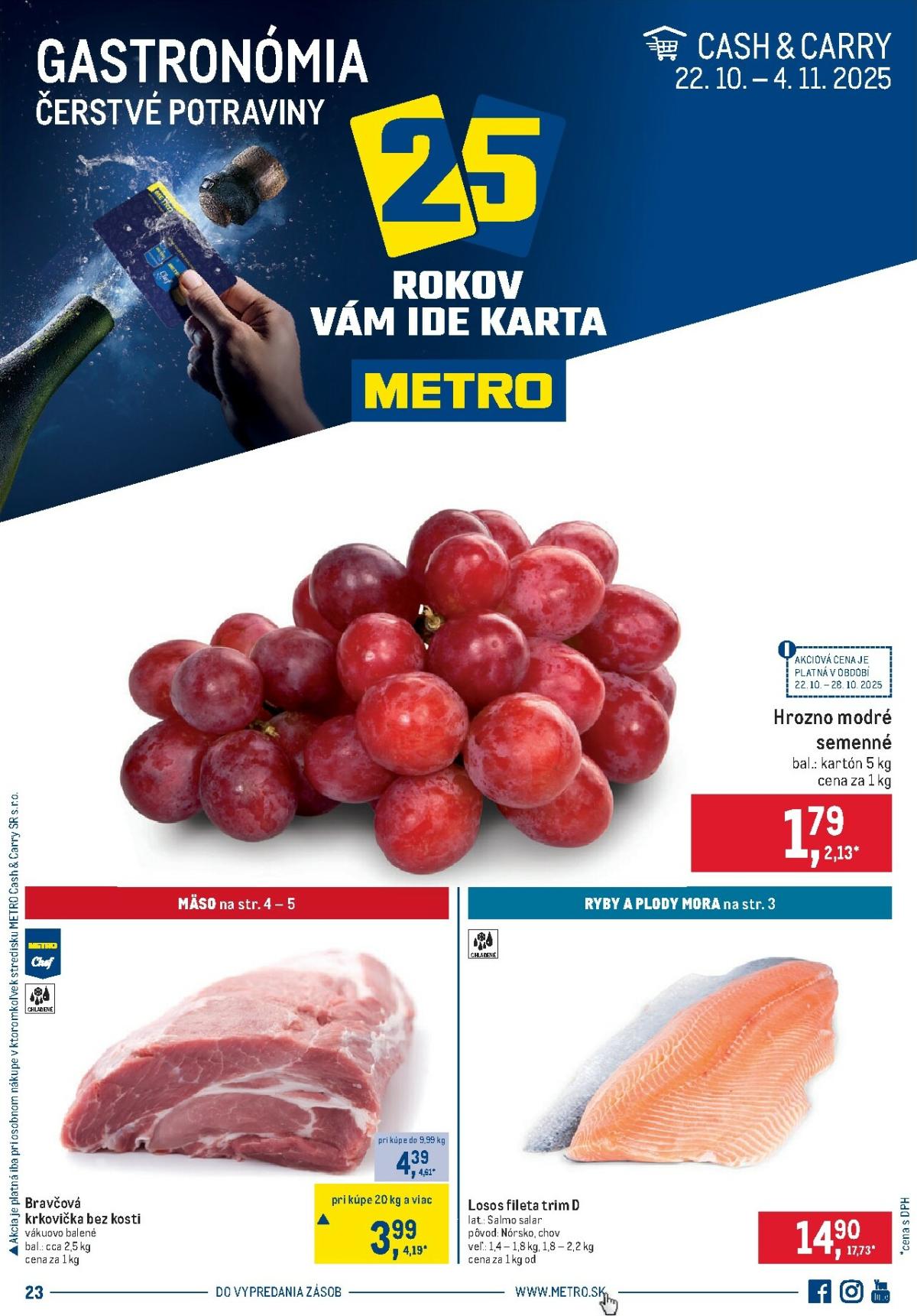 Leták Metro - Gastronómia platný od 22.10. do 04.11.