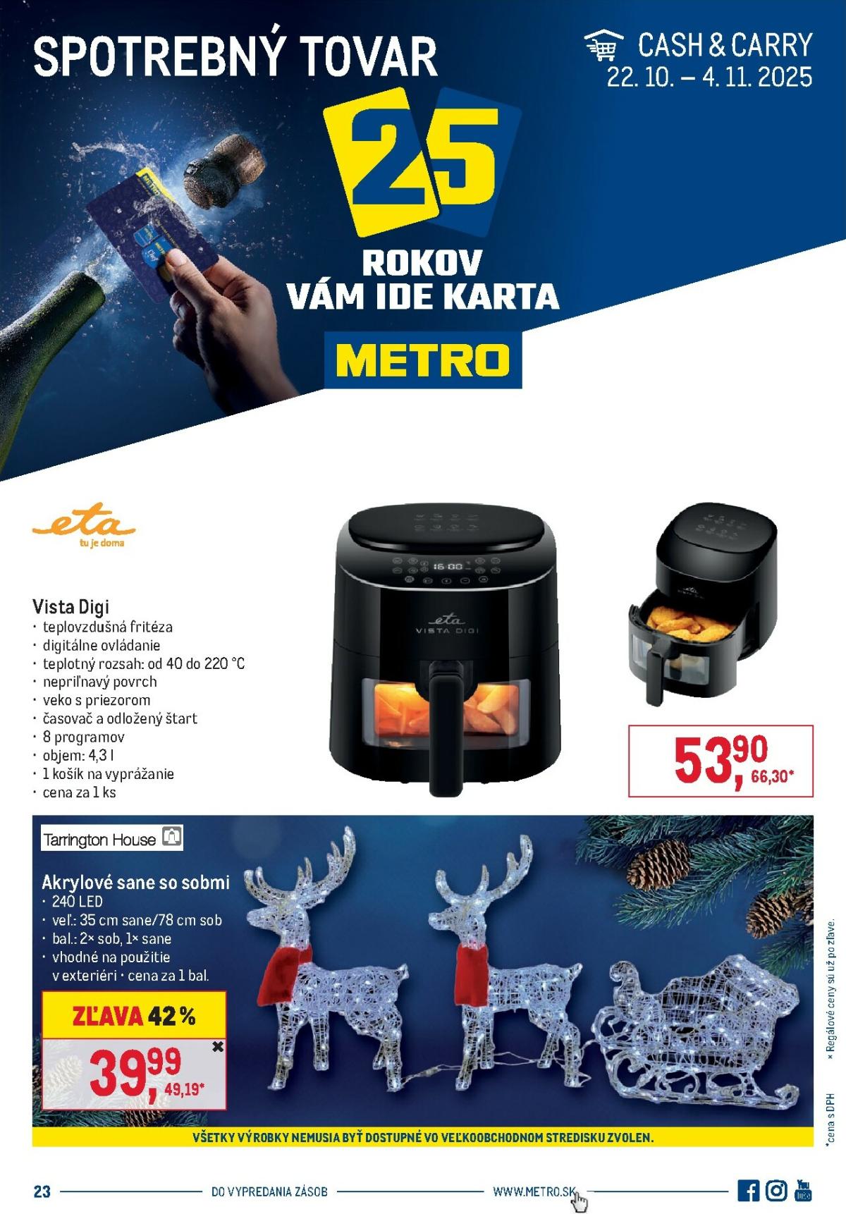 Leták Metro - Spotrebný tovar platný od 22.10. do 04.11.