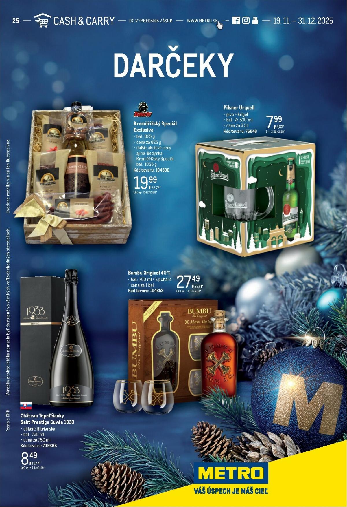 Leták Metro - Darčeky platný od 19.11. do 31.12.