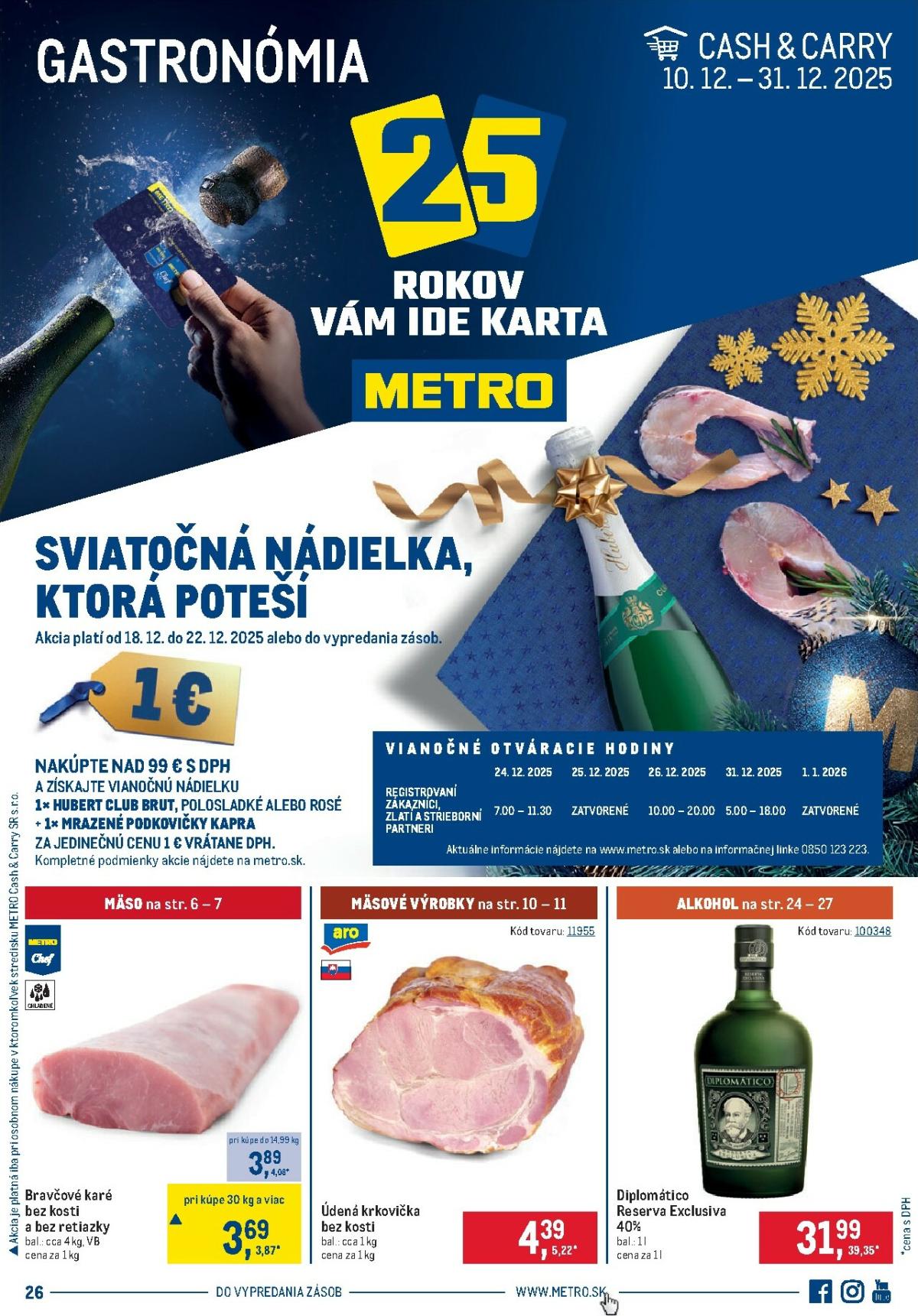 Leták Metro - Gastronómia platný od 10.12. do 31.12.