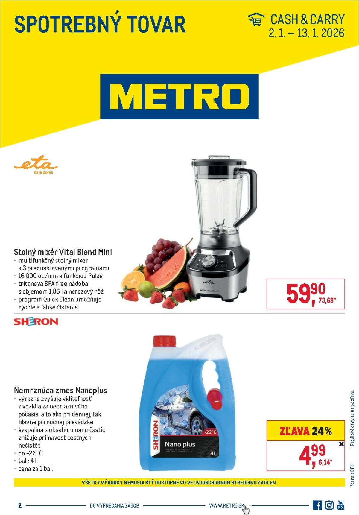 Leták Metro - Spotrebný tovar platný od 02.01. do 13.01.
