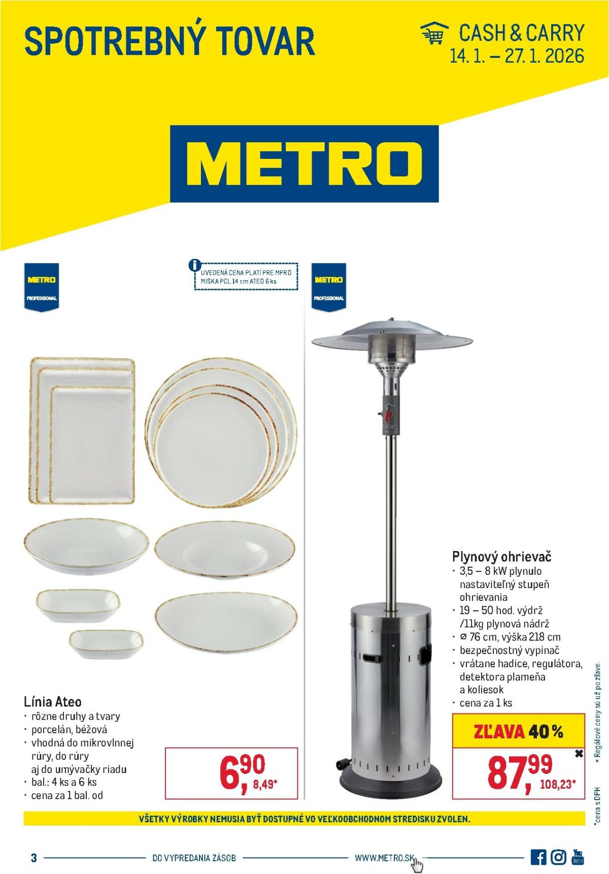 Leták Metro - Spotrebný tovar platný od 14.01. do 27.01.