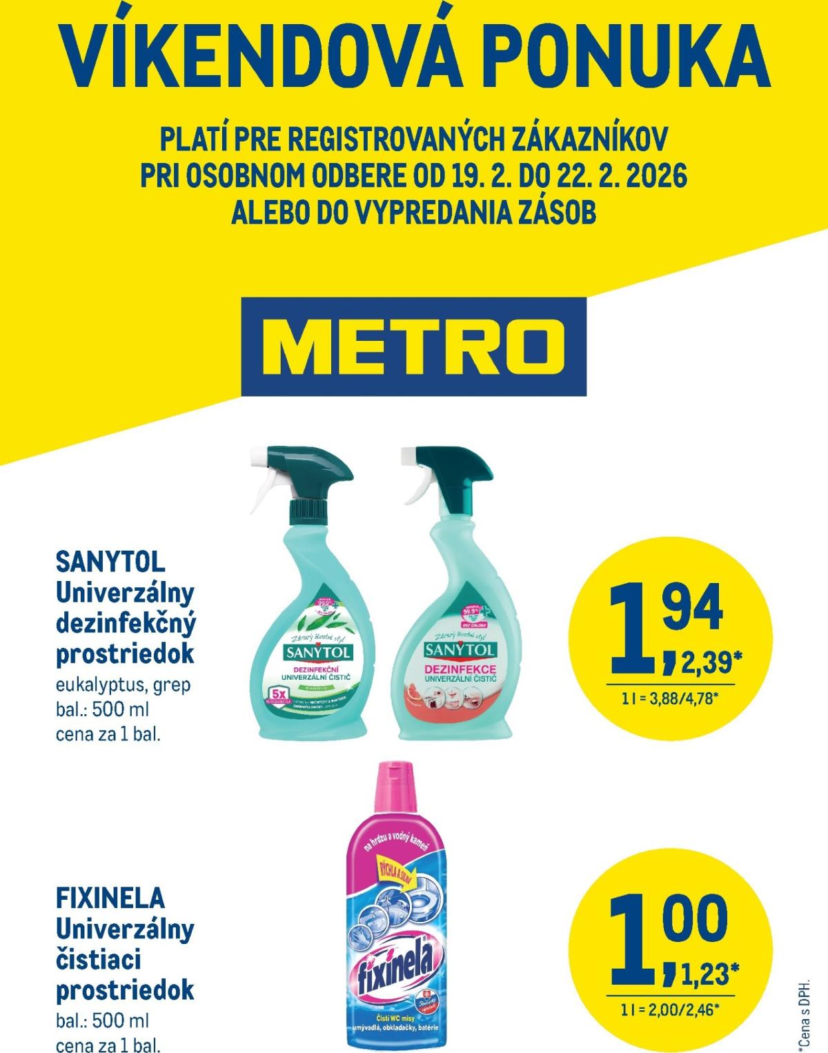 Leták Metro - Víkendová ponuka platný od 19.02.2026 do 22.02.2026