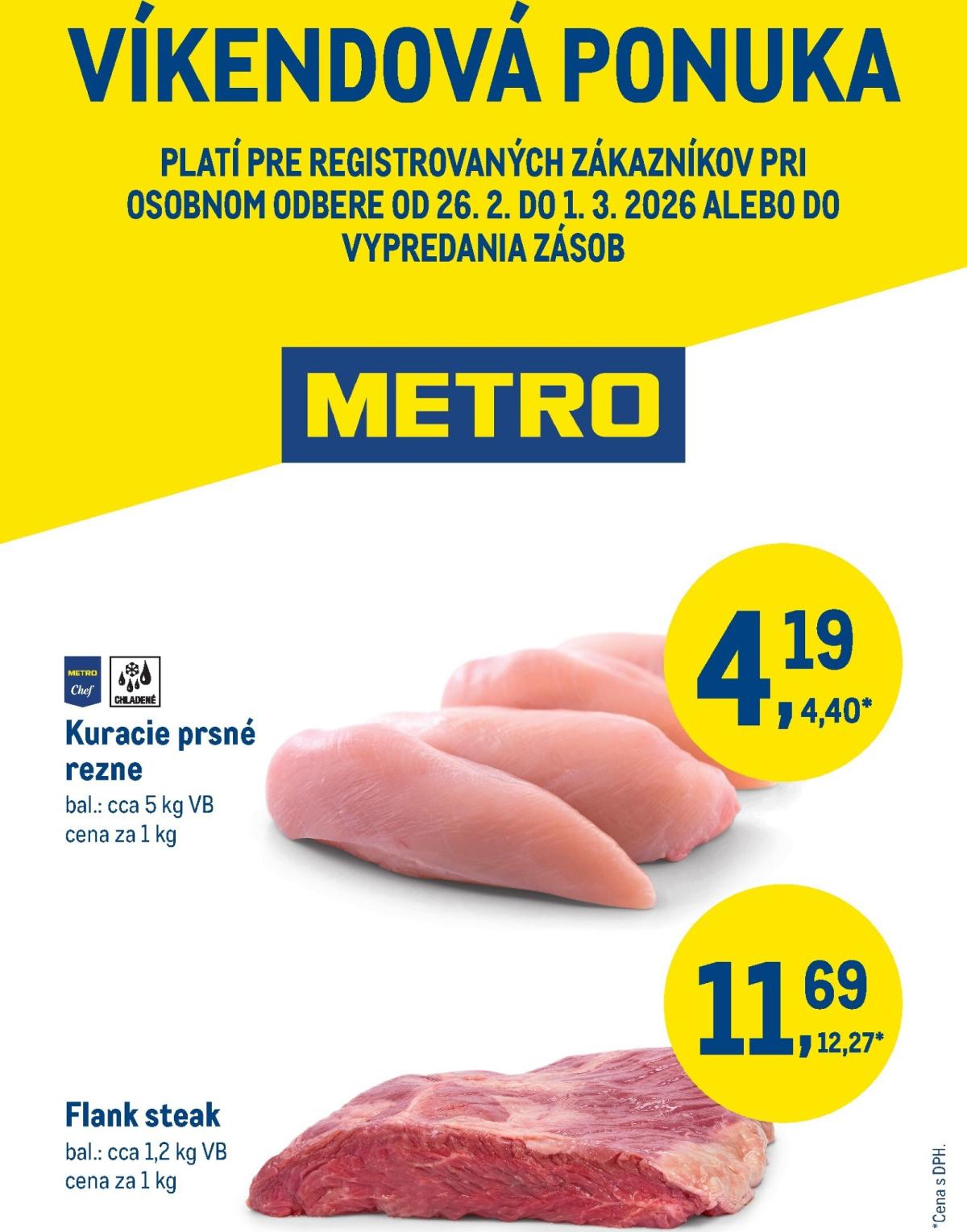 Leták Metro - Víkendová ponuka platný od 26.02.2026 do 01.03.2026