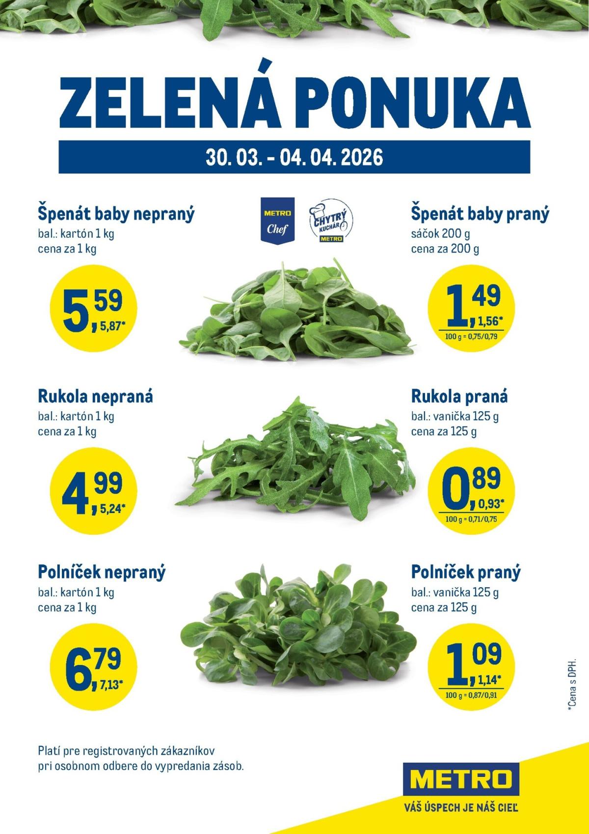Leták Metro - Čerstvé hity týždňa - Zelená ponuka platný od 30.03.2026 do 04.04.2026