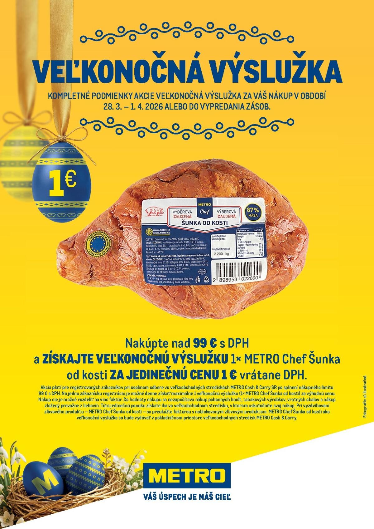 Leták Metro - Veľkonoce platný od 28.03.2026 do 01.04.2026
