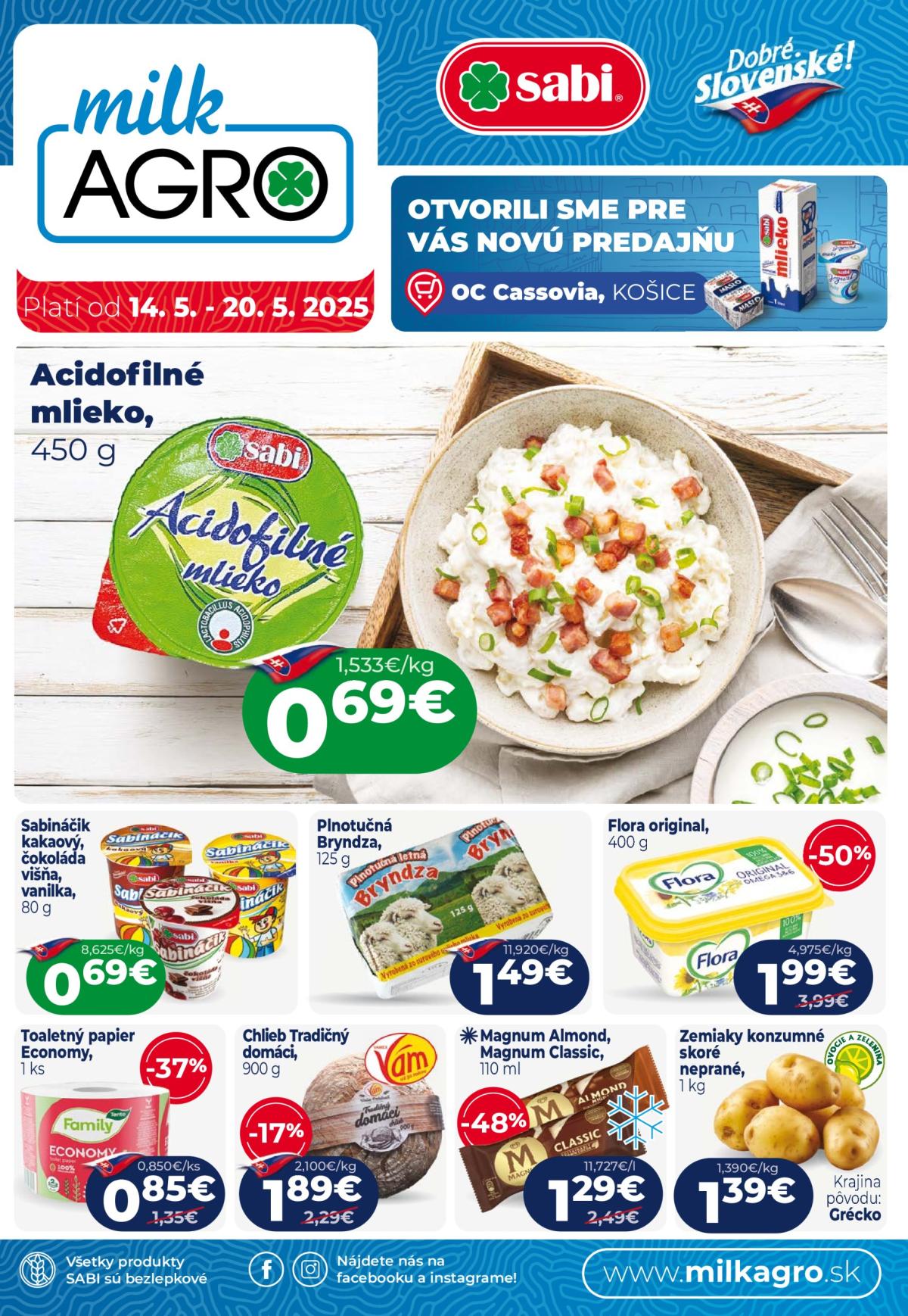 Milk Agro leták platný od 14.05. - 20.05.