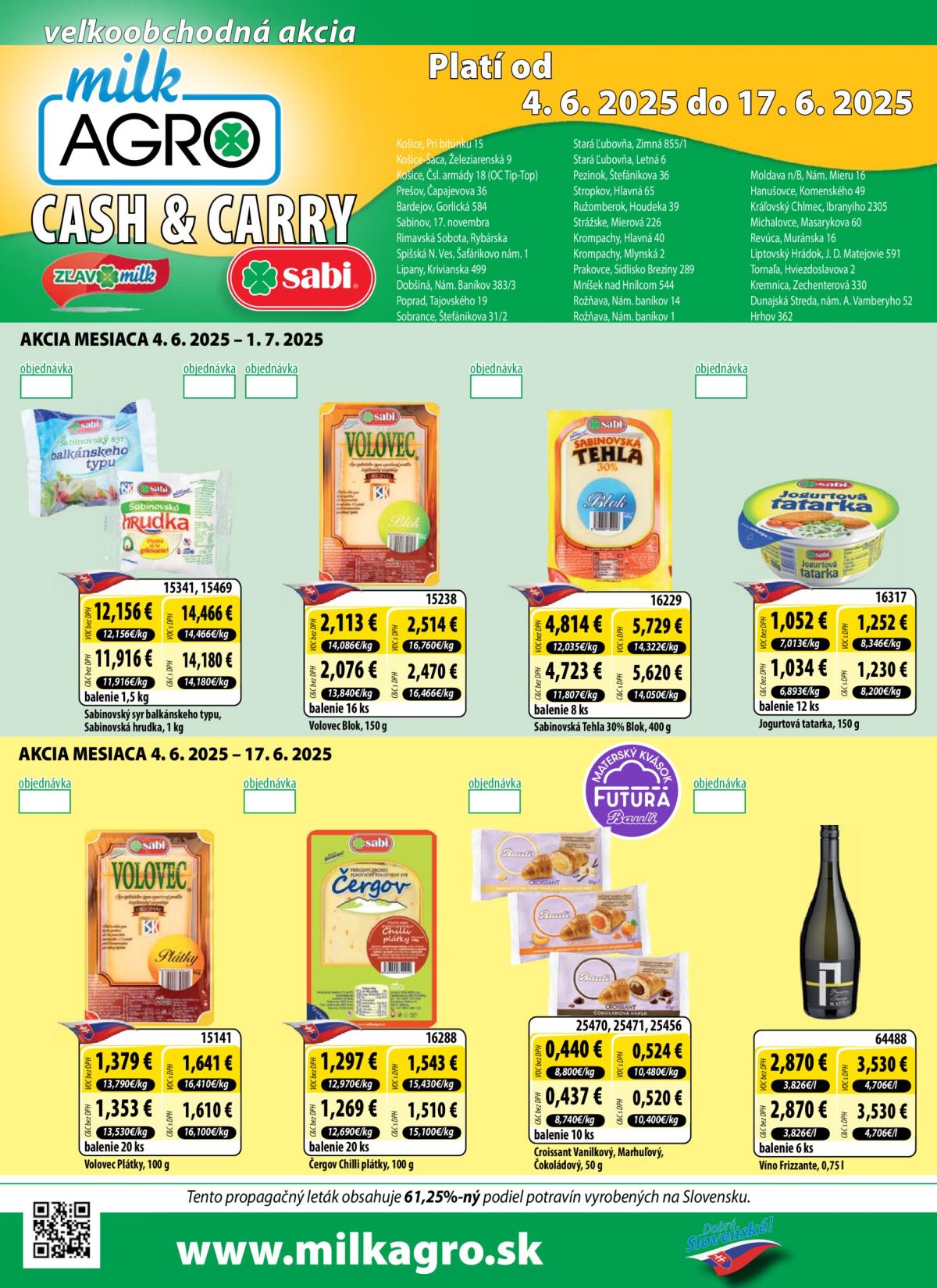 Milk Agro - Cash & Carry leták platný od 04.06. - 17.06.