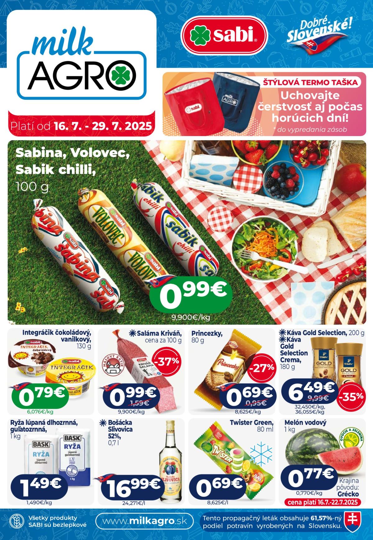 Leták Milk Agro platný od 16.07. do 29.07.