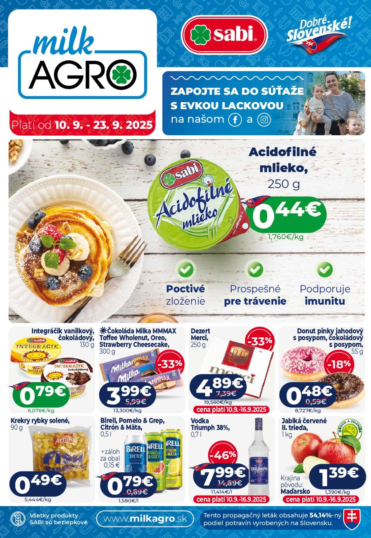 Leták Milk Agro platný od 10.09. do 23.09.