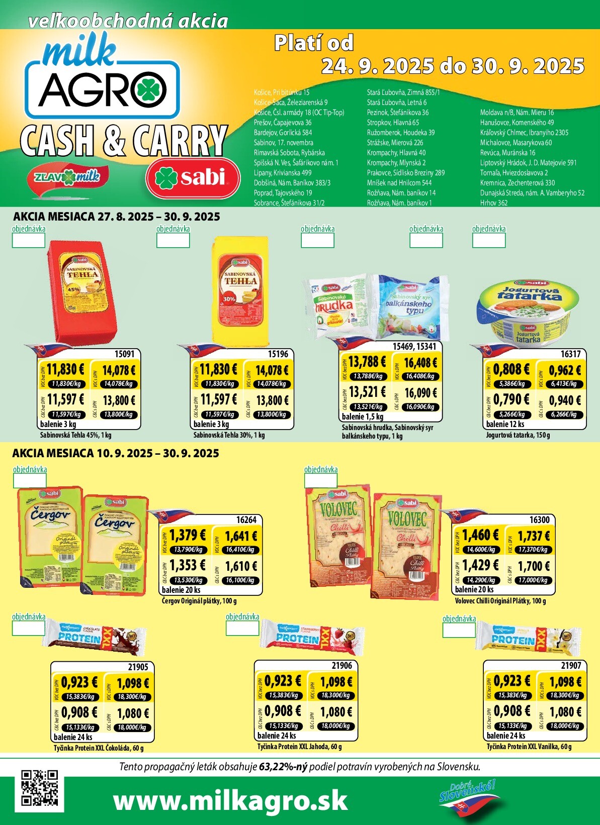 Leták Milk Agro - Cash & Carry platný od 24.09. do 30.09.