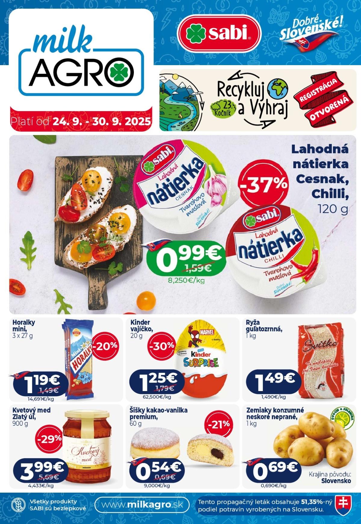 Leták Milk Agro platný od 24.09. do 30.09.
