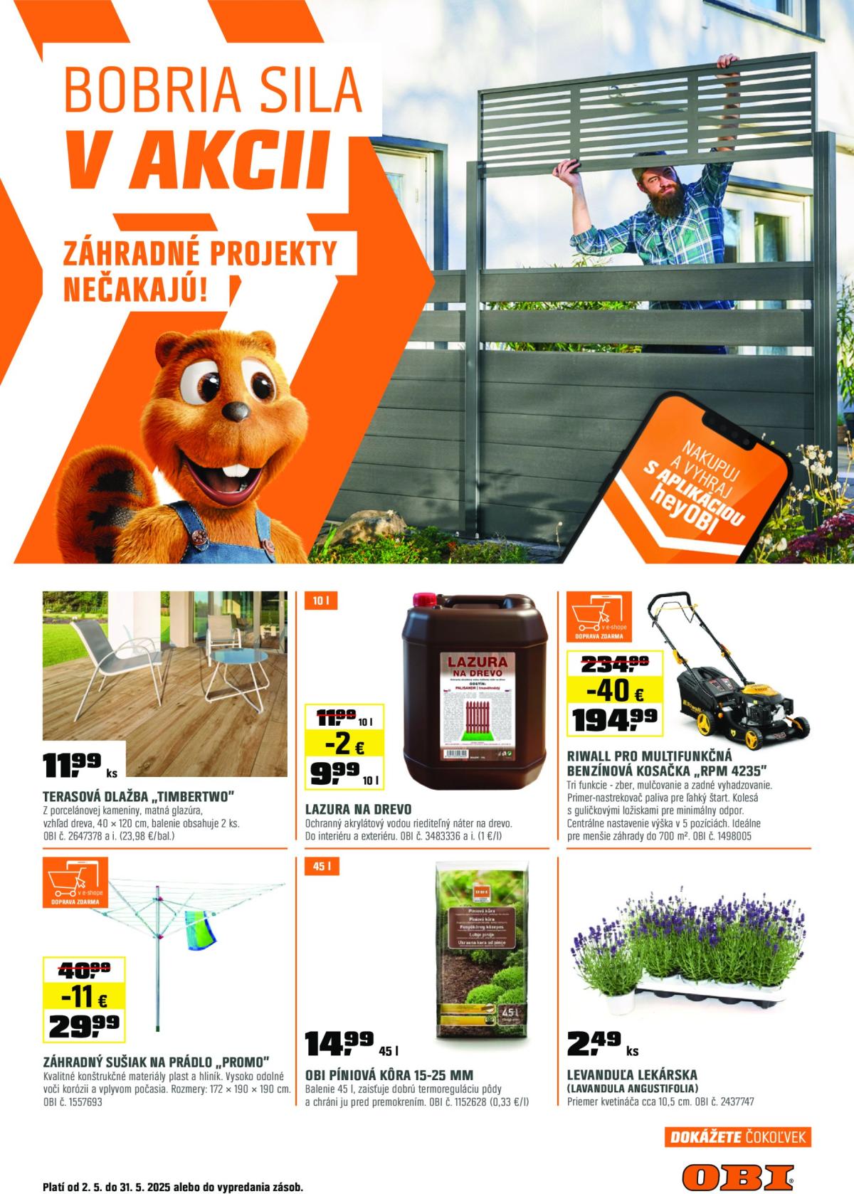 OBI leták platný od 02.05. - 31.05.