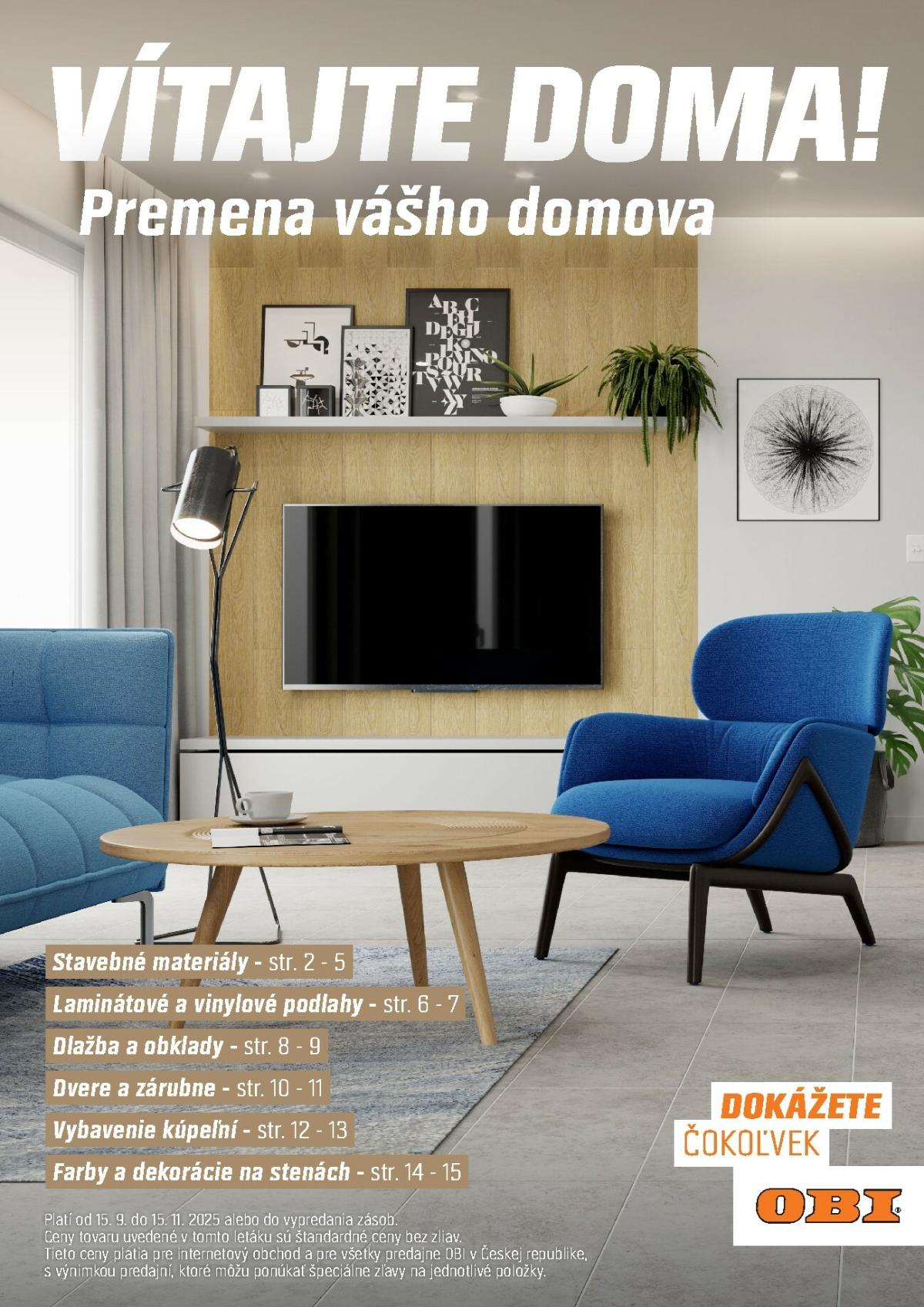Leták OBI - Vítajte doma platný od 15.09. do 15.11.