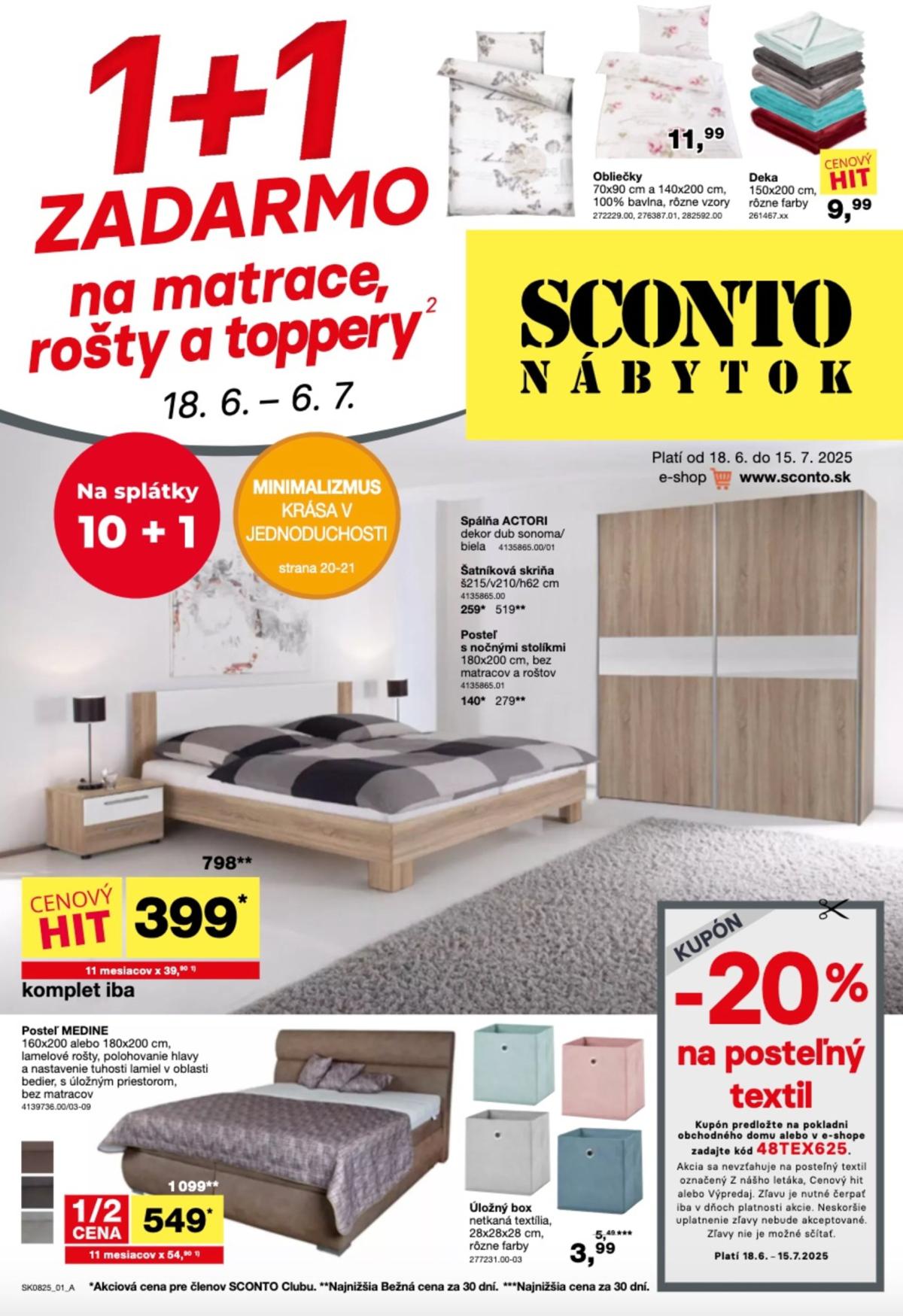 Leták SCONTO nábytok platný od 18.06. do 06.07.